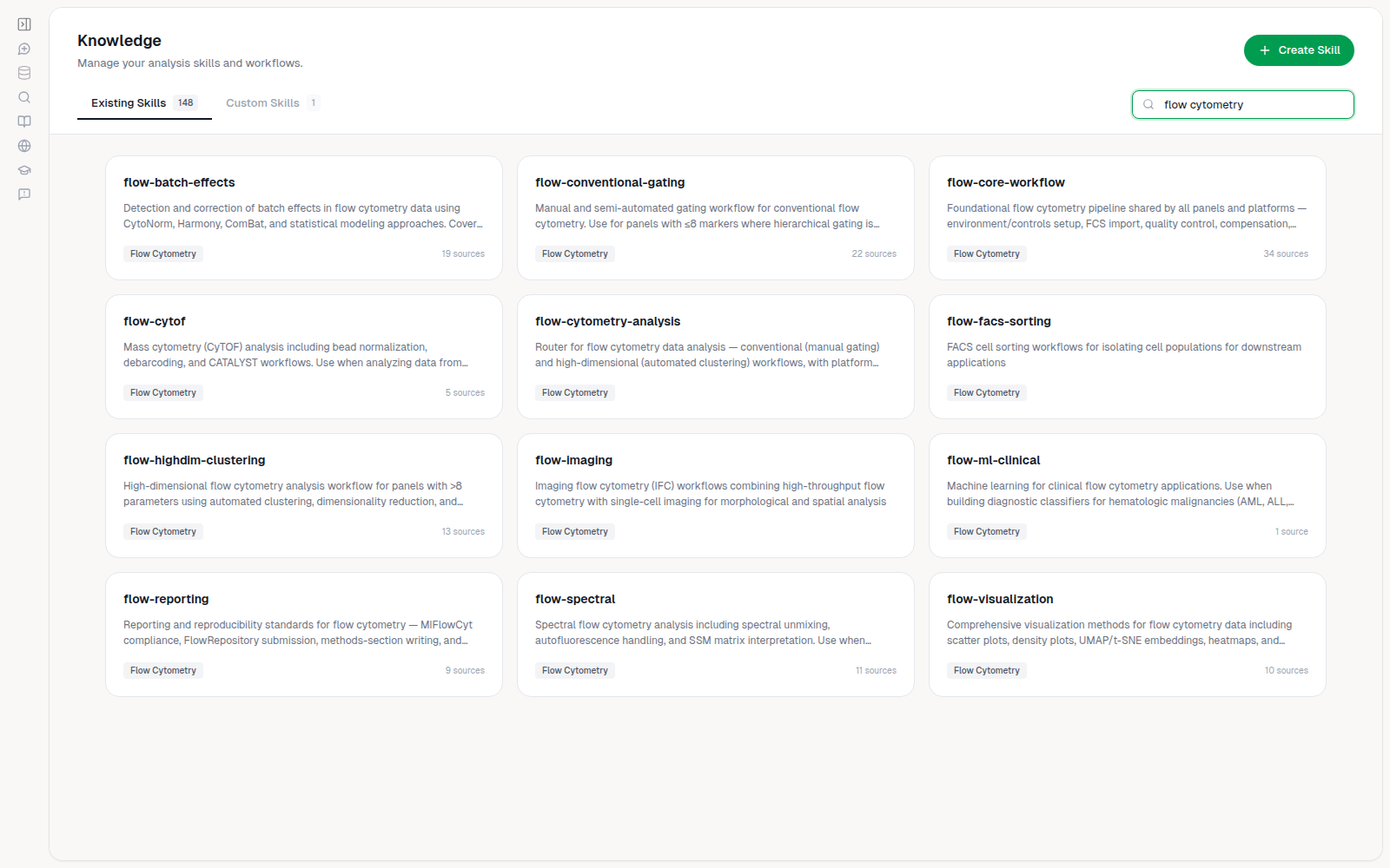 Knowledge: searching the built-in skills