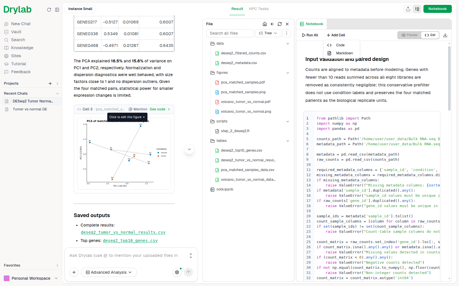 Add Cell menu with Code and Markdown