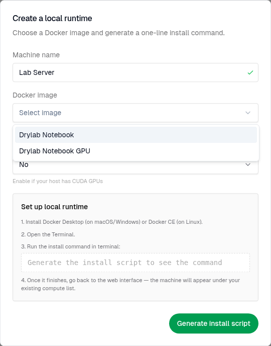 Choose a Docker image