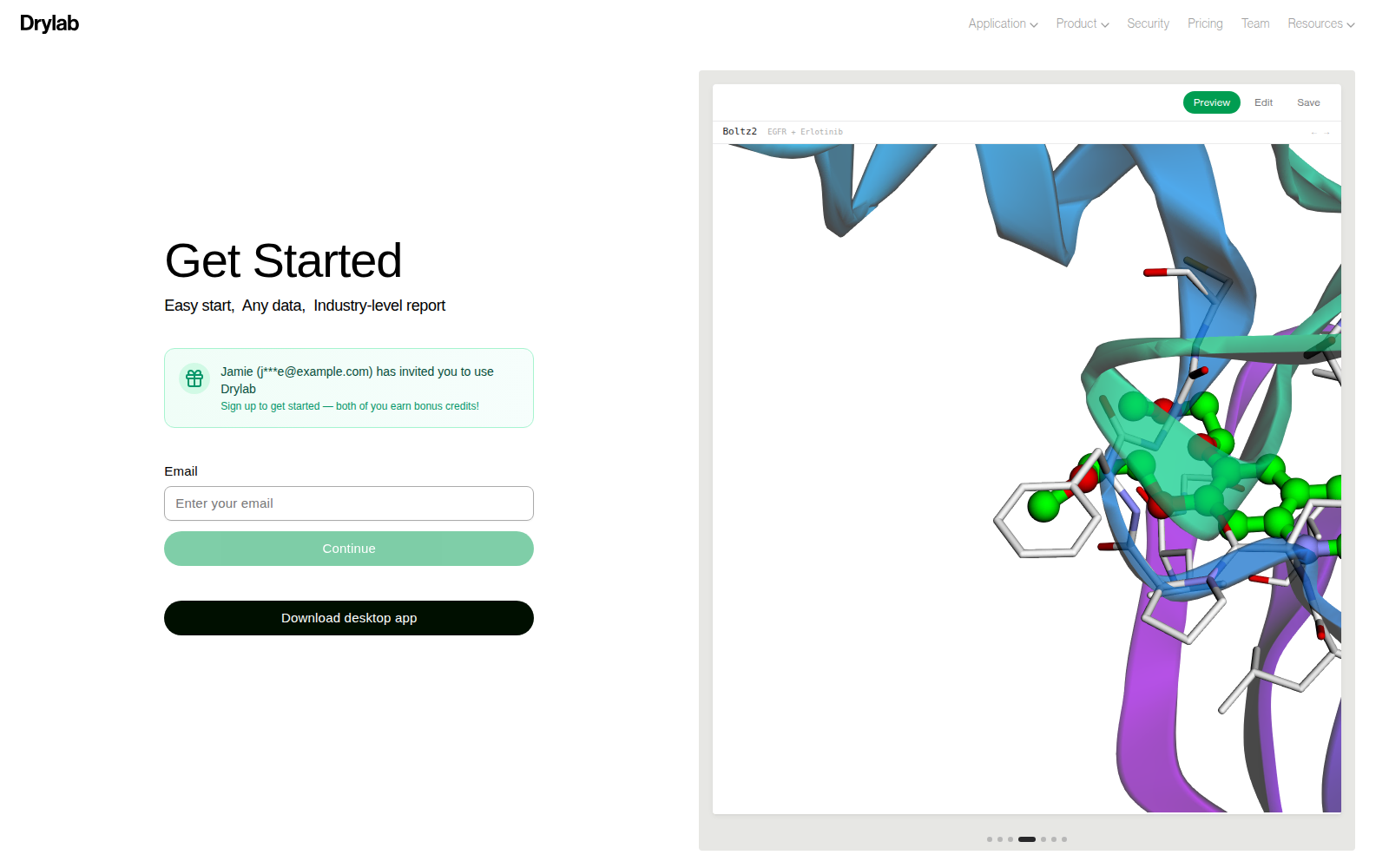 Sign-up screen opened from a referral link