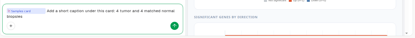 Chat message with the selected element attached