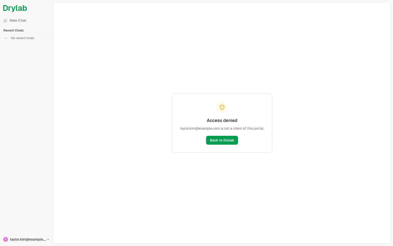 Access denied screen