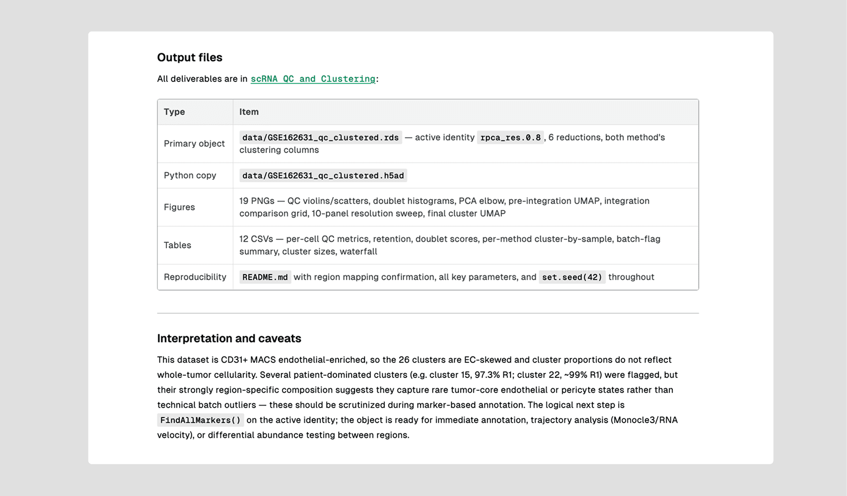 7. Check the provenance table before moving on